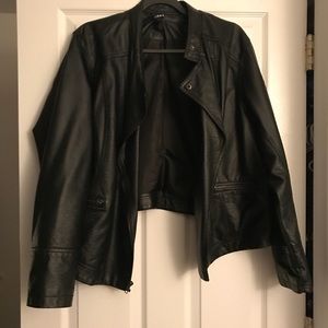 Faux leather moto jacket